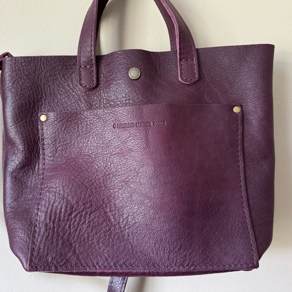 Portland leather goods, mini Crossbody tote plum - Picture 1 of 7